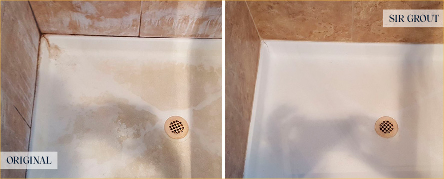 Shower Before and After Our Superb Tile Cleaning Services in Pineville, NC